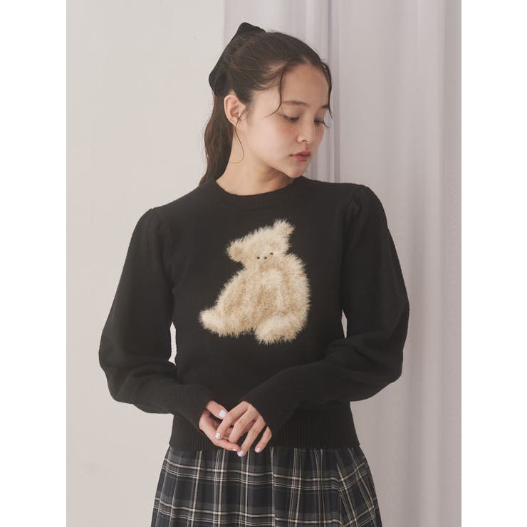 bear shaggy knit tops | merry jenny | 詳細画像8 