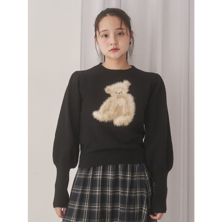bear shaggy knit tops | merry jenny | 詳細画像9 