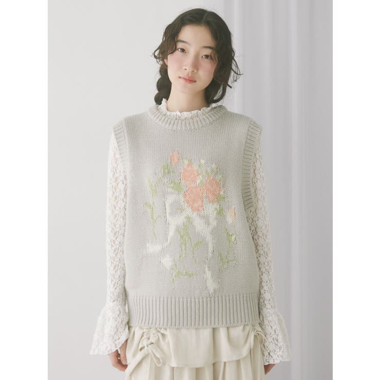 bouquet sweater vest | merry jenny | 詳細画像12 