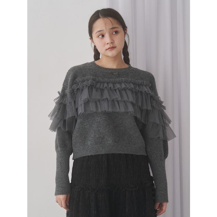 デコラティブチュールニットトップス | merry jenny | 詳細画像11 