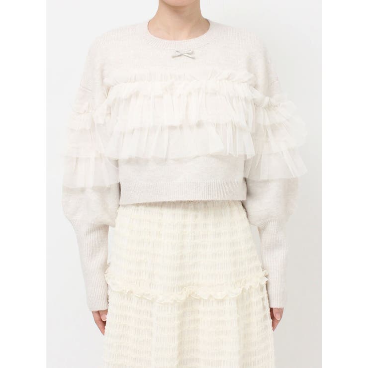 デコラティブチュールニットトップス | merry jenny | 詳細画像15 