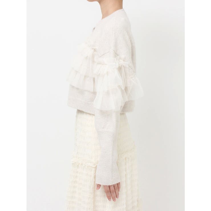 デコラティブチュールニットトップス | merry jenny | 詳細画像16 