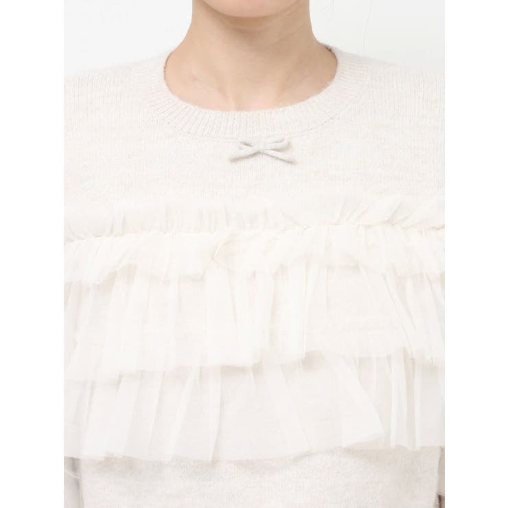 デコラティブチュールニットトップス | merry jenny | 詳細画像18 