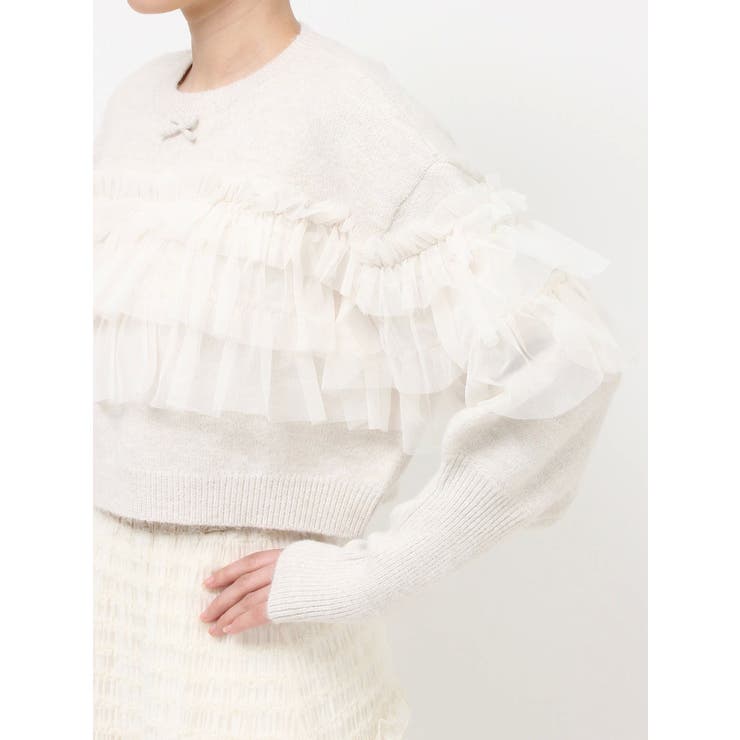 デコラティブチュールニットトップス | merry jenny | 詳細画像19 