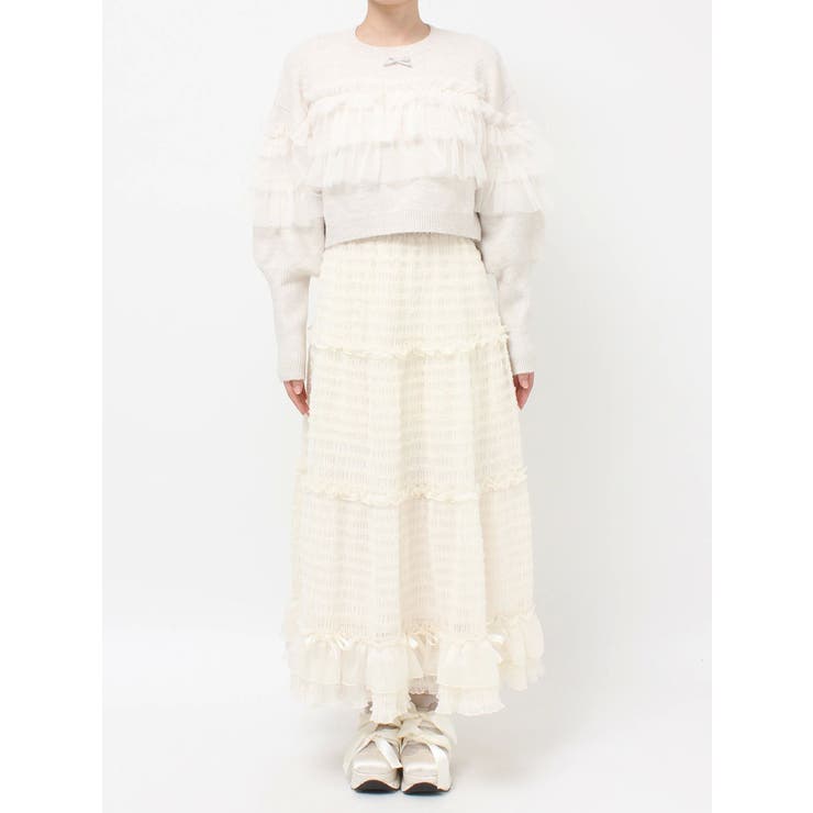 デコラティブチュールニットトップス | merry jenny | 詳細画像22 