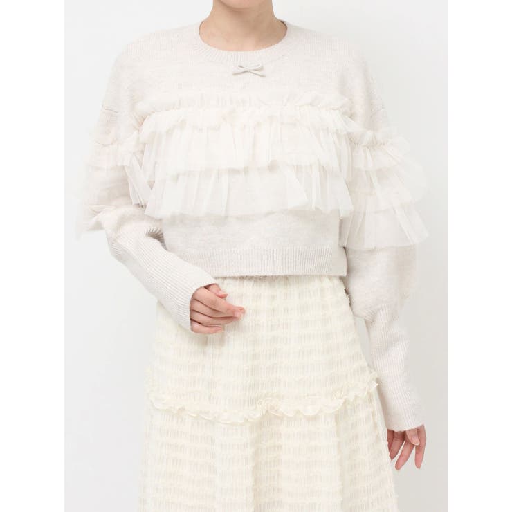 デコラティブチュールニットトップス | merry jenny | 詳細画像26 