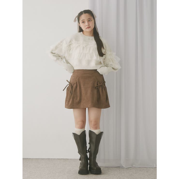 デコラティブチュールニットトップス | merry jenny | 詳細画像7 