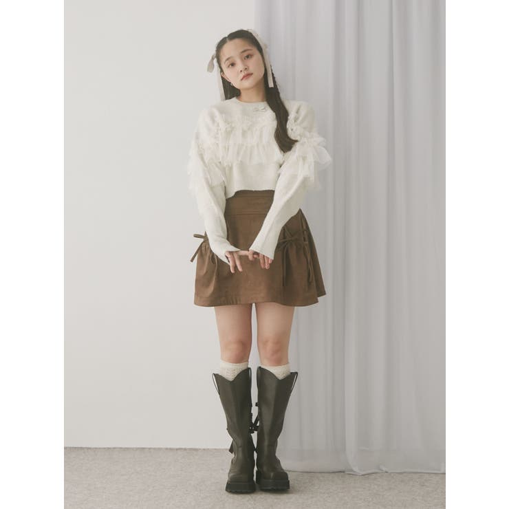 デコラティブチュールニットトップス | merry jenny | 詳細画像8 