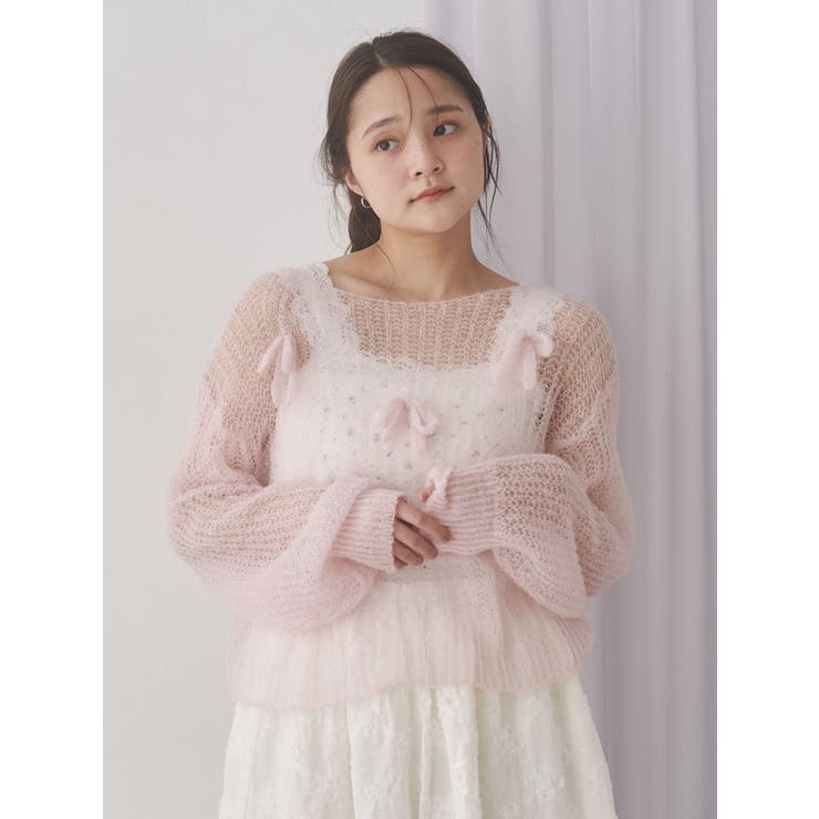 透かし編みリボンニット | merry jenny | 詳細画像10 