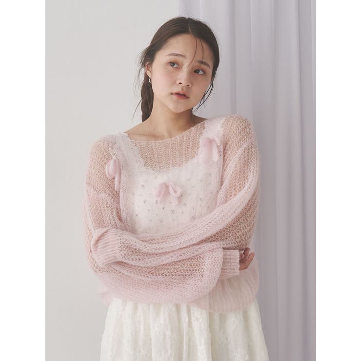 透かし編みリボンニット | merry jenny | 詳細画像11 