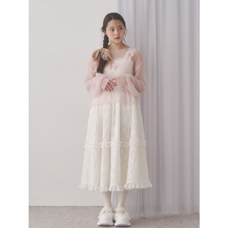 透かし編みリボンニット | merry jenny | 詳細画像12 