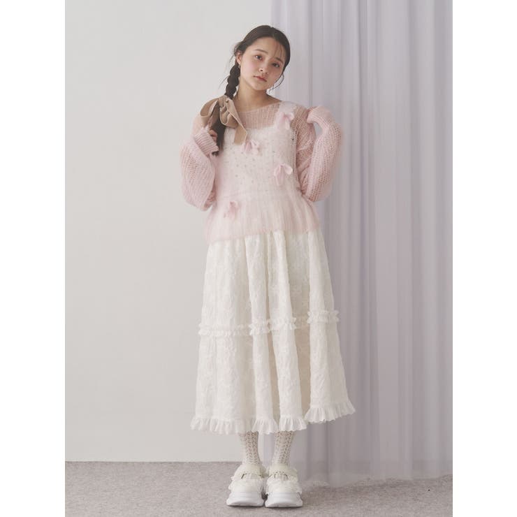 透かし編みリボンニット | merry jenny | 詳細画像13 