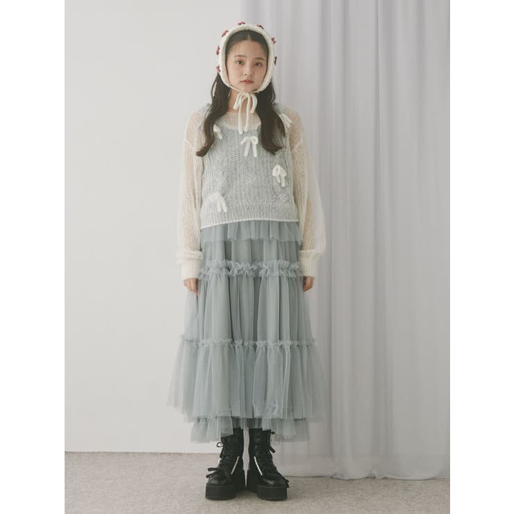 透かし編みリボンニット | merry jenny | 詳細画像16 