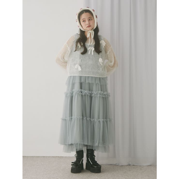 透かし編みリボンニット | merry jenny | 詳細画像17 