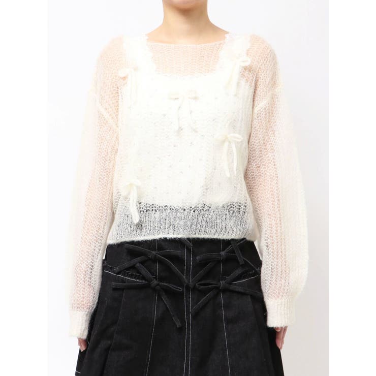 透かし編みリボンニット | merry jenny | 詳細画像22 