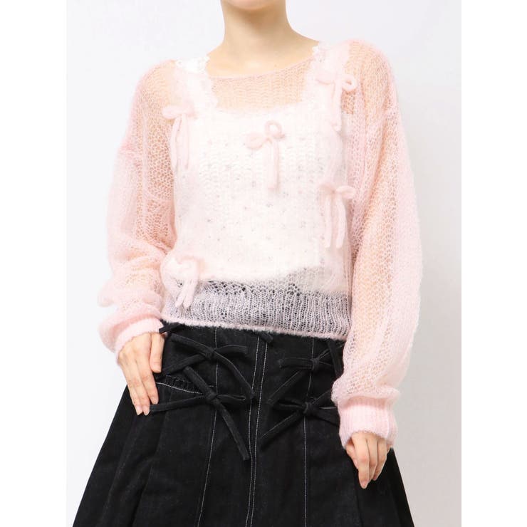 透かし編みリボンニット | merry jenny | 詳細画像34 