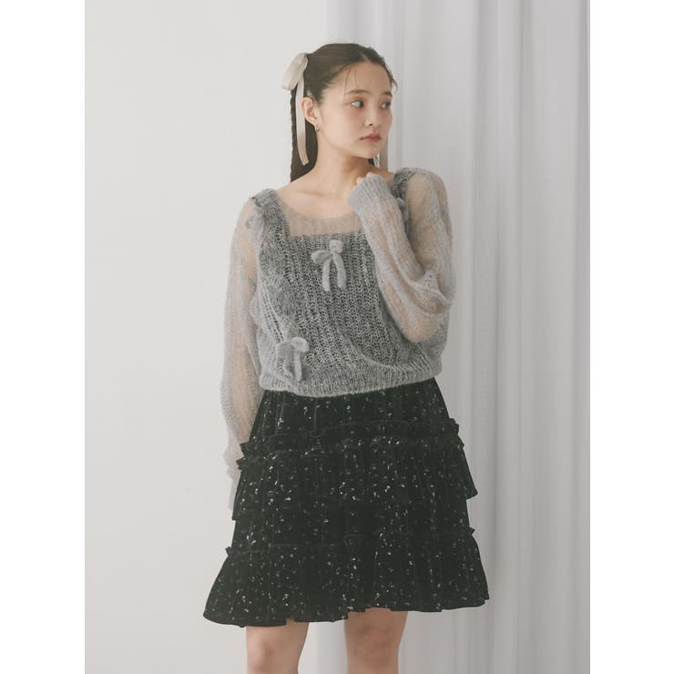 透かし編みリボンニット | merry jenny | 詳細画像6 