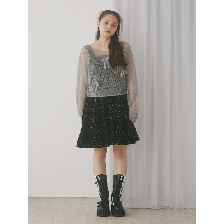 透かし編みリボンニット | merry jenny | 詳細画像7 