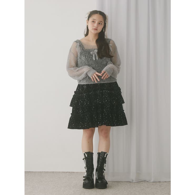 透かし編みリボンニット | merry jenny | 詳細画像9 