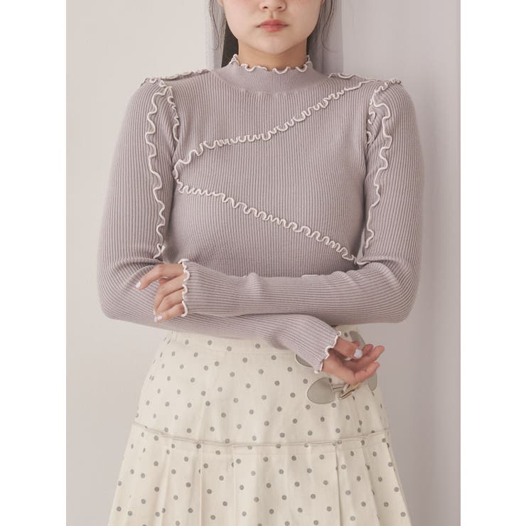 ラベンダー | メロウリブニットtops | merry jenny