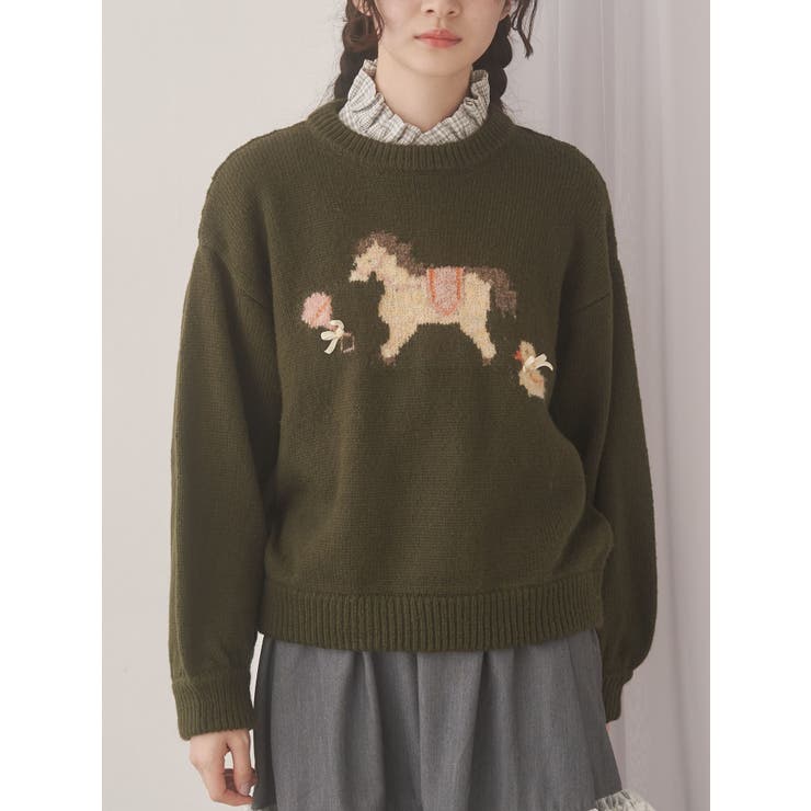 グリーン | ベイビーニットトップス | merry jenny