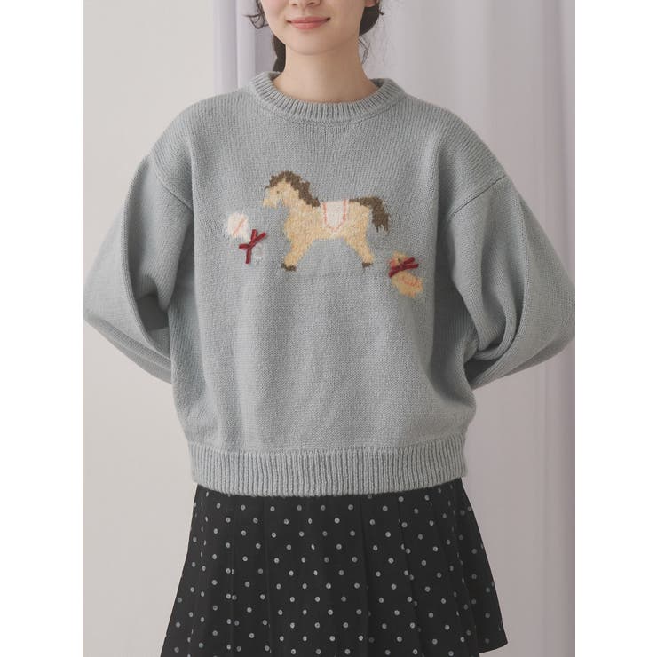 ブルー | ベイビーニットトップス | merry jenny