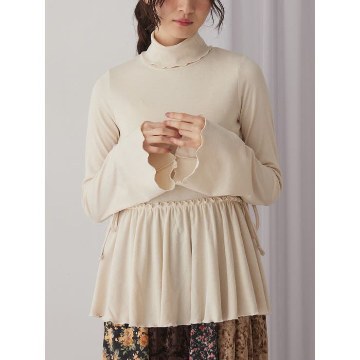 アイボリー | ギャザーペプラムカットtops | merry jenny