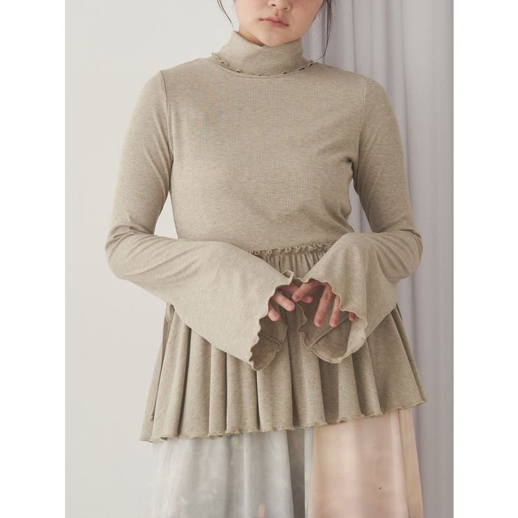 モカ | ギャザーペプラムカットtops | merry jenny