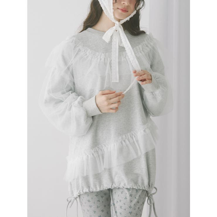 グレー | チュールパフスウェット | merry jenny