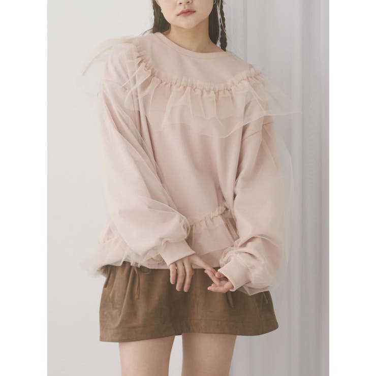 ピンク | チュールパフスウェット | merry jenny