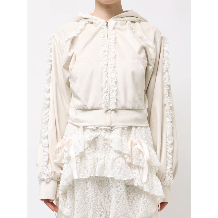 ベロアレースジップパーカー | merry jenny | 詳細画像14 