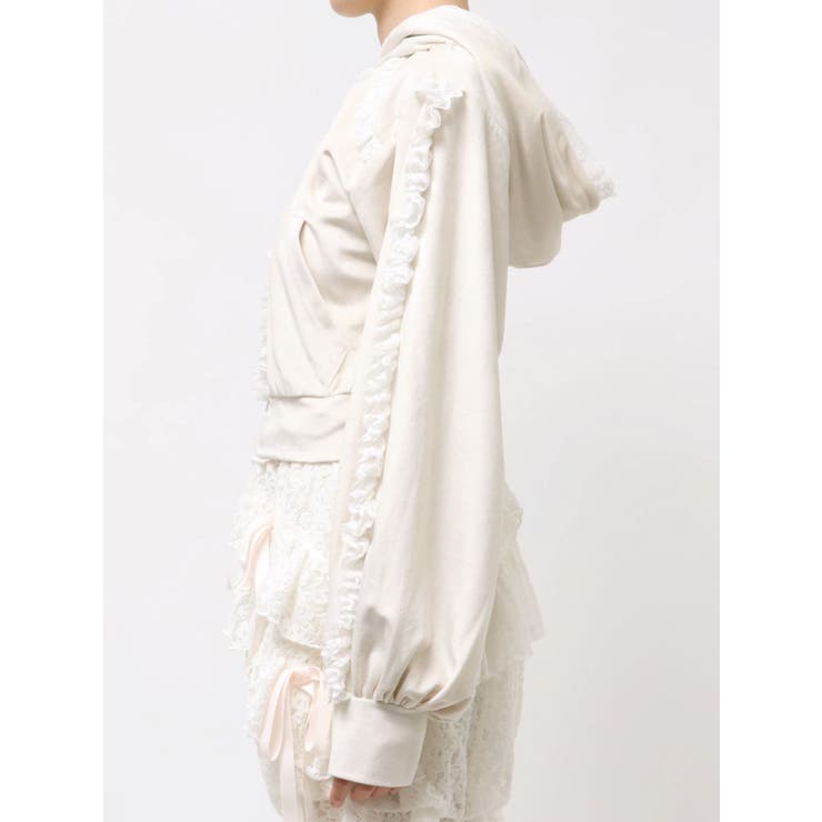 ベロアレースジップパーカー | merry jenny | 詳細画像15 