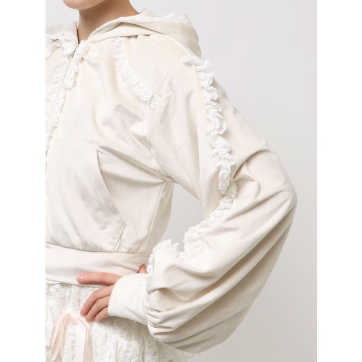 ベロアレースジップパーカー | merry jenny | 詳細画像18 