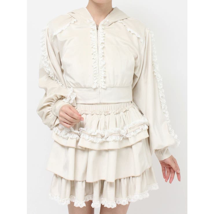 ベロアレースジップパーカー | merry jenny | 詳細画像25 