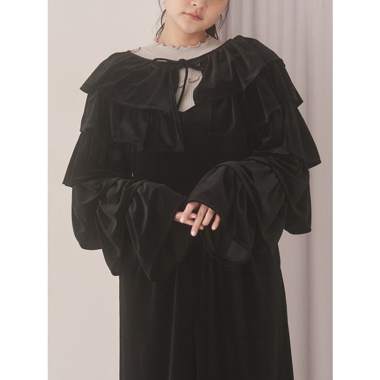 ブラック | ベロアティアードボレロ | merry jenny