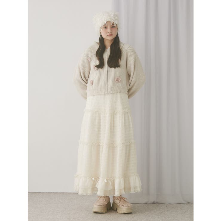 お花咲いたzipニットカーディガン | merry jenny | 詳細画像11 