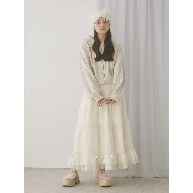 お花咲いたzipニットカーディガン | merry jenny | 詳細画像12 