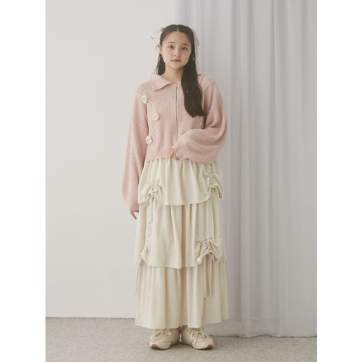 お花咲いたzipニットカーディガン | merry jenny | 詳細画像17 