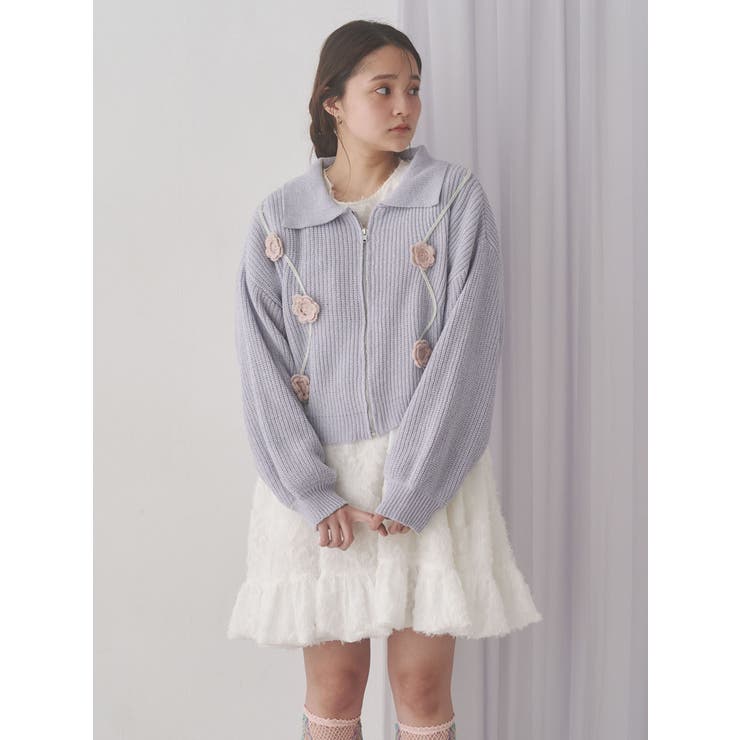 お花咲いたzipニットカーディガン | merry jenny | 詳細画像21 