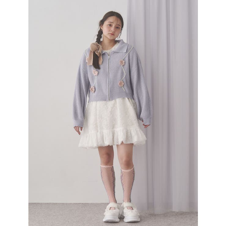 お花咲いたzipニットカーディガン | merry jenny | 詳細画像22 