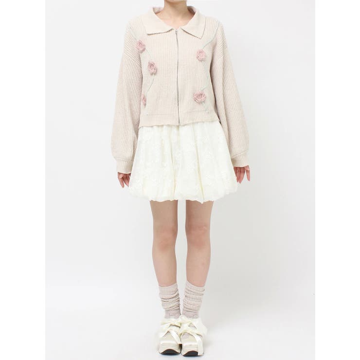 お花咲いたzipニットカーディガン | merry jenny | 詳細画像31 