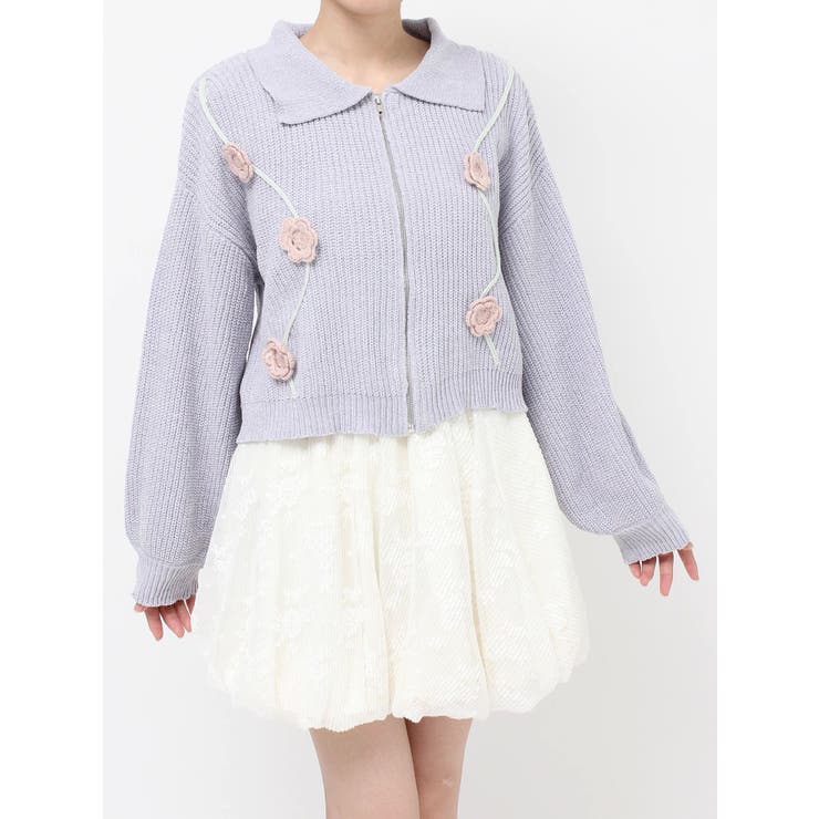 お花咲いたzipニットカーディガン | merry jenny | 詳細画像36 