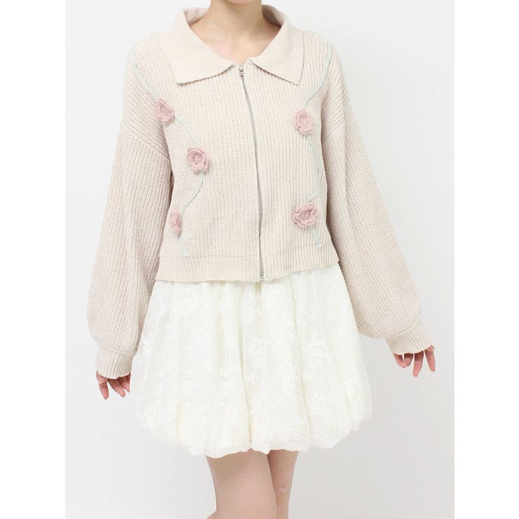 お花咲いたzipニットカーディガン | merry jenny | 詳細画像37 