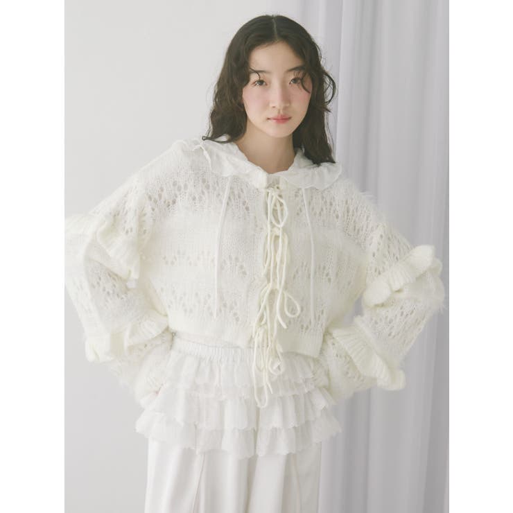 fluffy border cardigan | merry jenny | 詳細画像4 