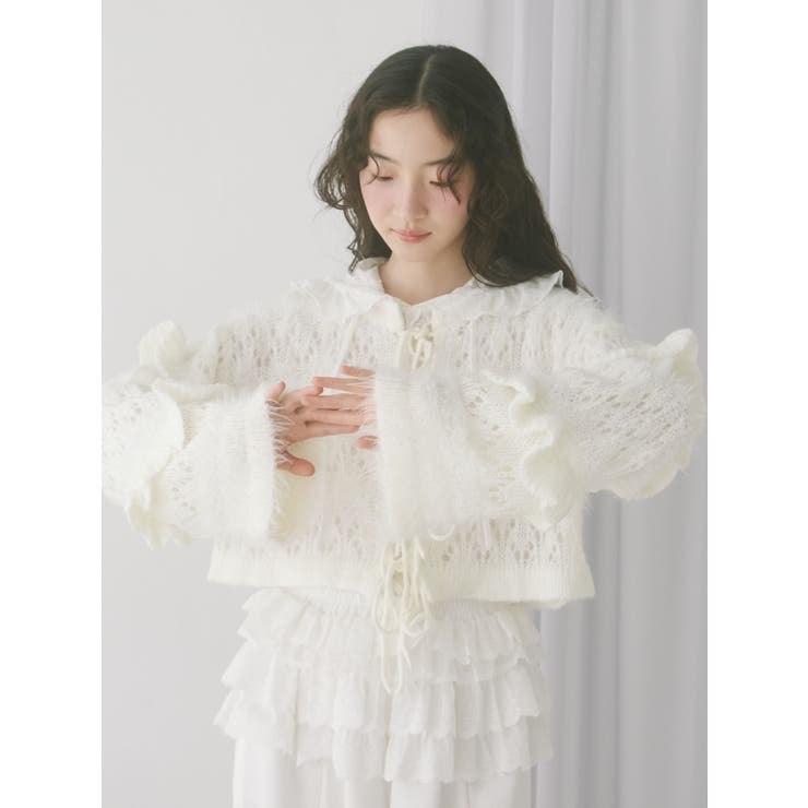 fluffy border cardigan | merry jenny | 詳細画像5 