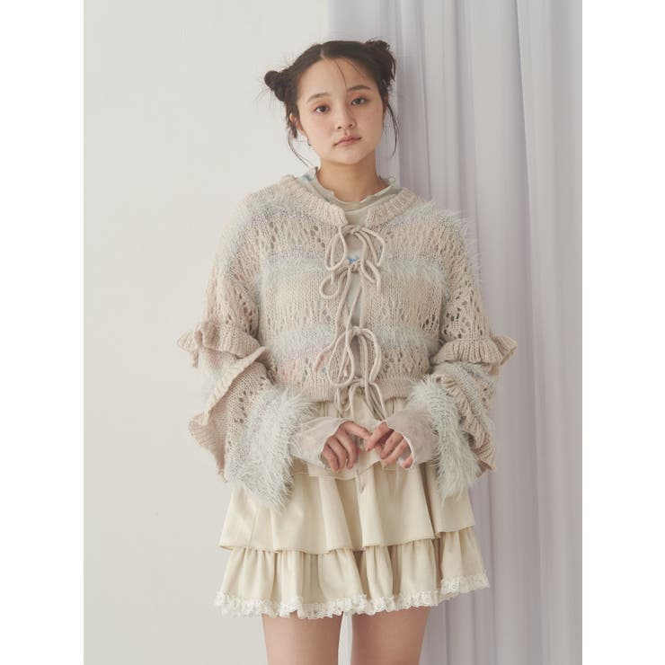 fluffy border cardigan | merry jenny | 詳細画像9 