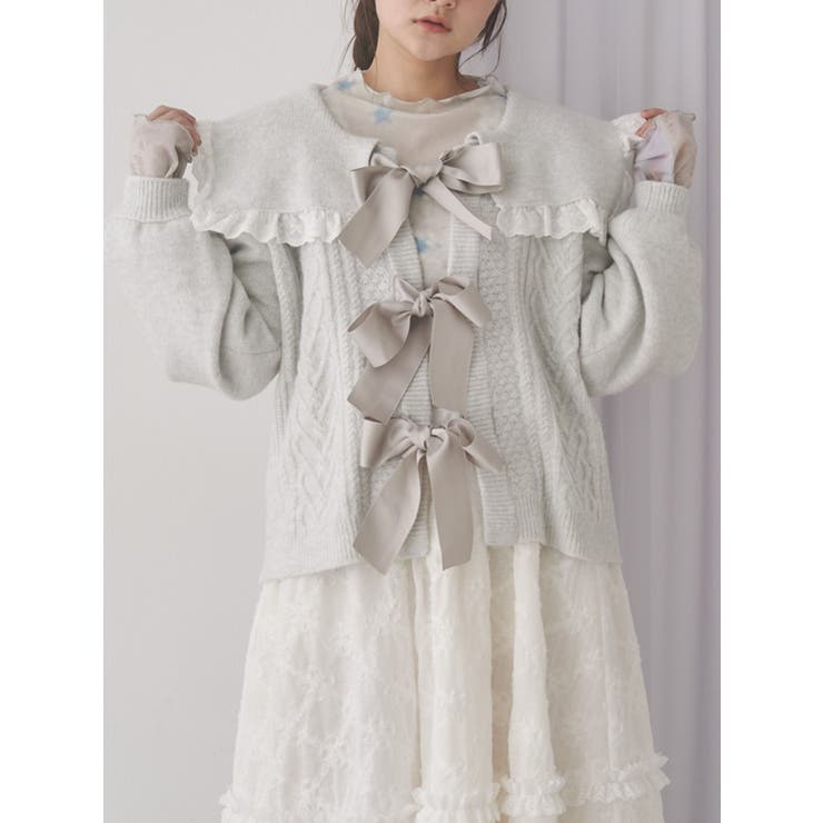 ライトグレー | セーラーリボンカーディガン | merry jenny