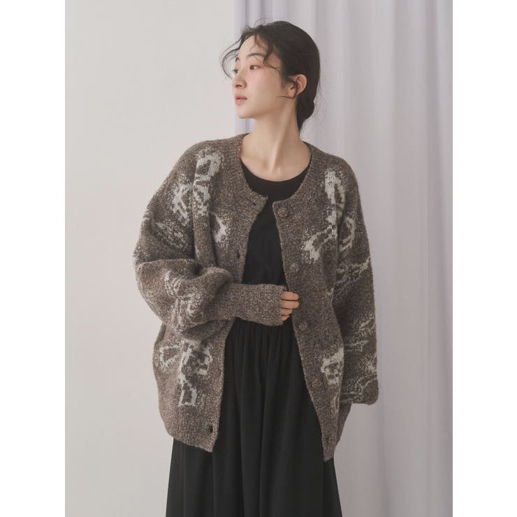 ribbon jacquard knit cardigan | merry jenny | 詳細画像11 