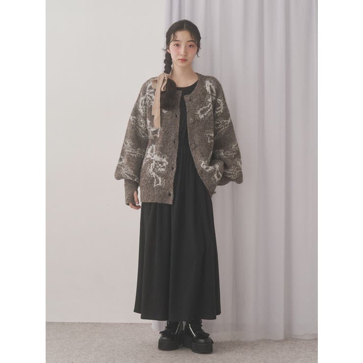 ribbon jacquard knit cardigan | merry jenny | 詳細画像14 