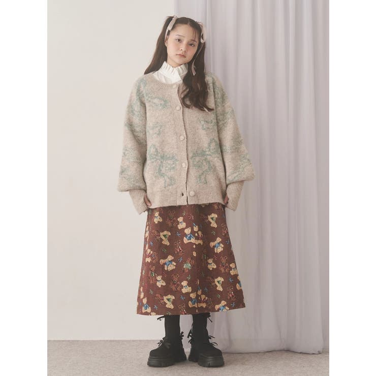 ribbon jacquard knit cardigan | merry jenny | 詳細画像22 